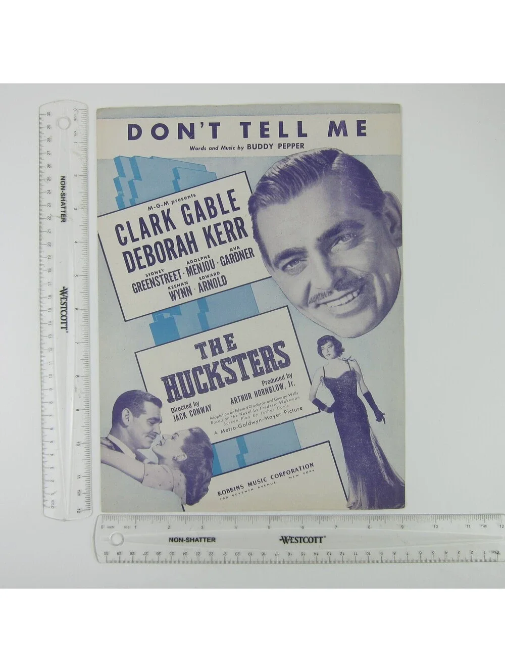 Sheet Music Don't Tell Me The Hucksters Clark Gable Deborah Kerr Vintage 1947
